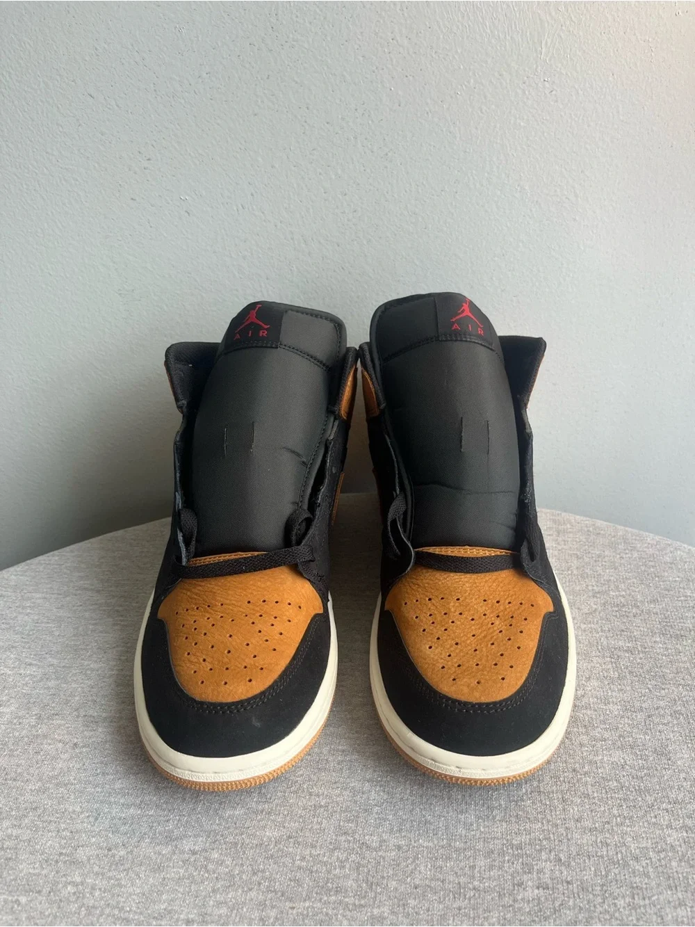Nike Air Jordan 1 Mid SE Black Flax Varsity Red Men's Shoe Size 9.5 HV4091-002
